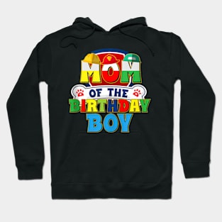 Mom Of The Birthday Boy Dog Paw Family Matching Hoodie